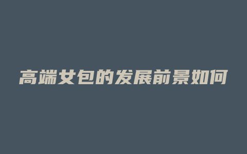 高端女包的发展前景如何