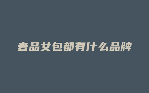 奢品女包都有什么品牌