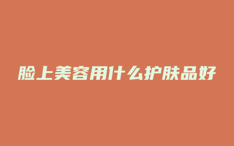 脸上美容用什么护肤品好