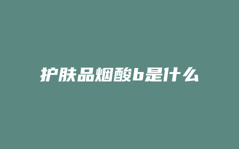护肤品烟酸b是什么