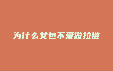 为什么女包不爱做拉链