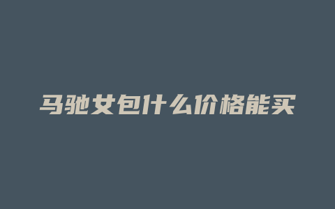 马驰女包什么价格能买
