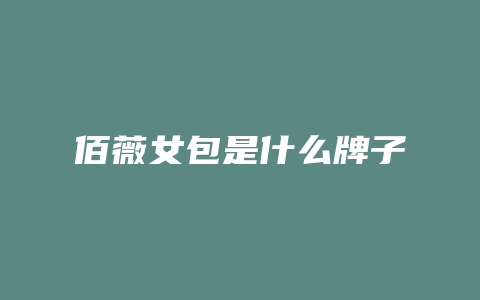 佰薇女包是什么牌子