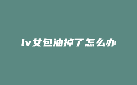 lv女包油掉了怎么办