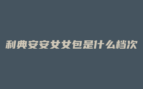 利典安安女女包是什么档次