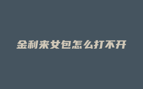 金利来女包怎么打不开