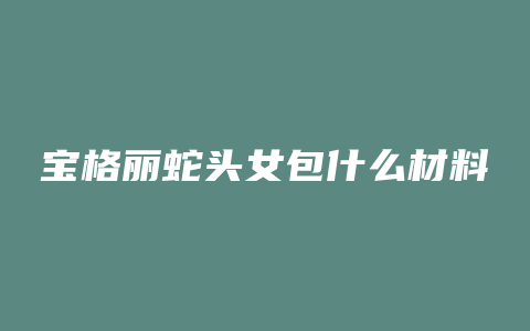 宝格丽蛇头女包什么材料