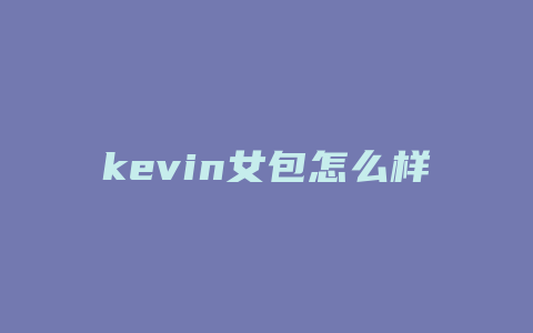 kevin女包怎么样