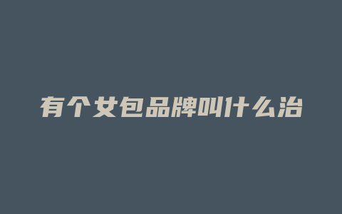 有个女包品牌叫什么治