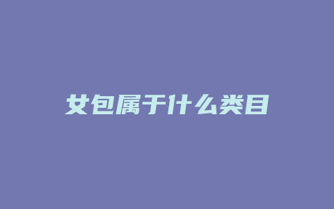女包属于什么类目