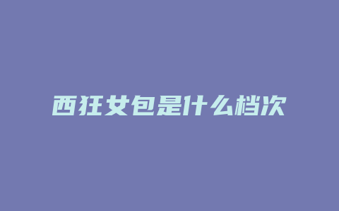 西狂女包是什么档次