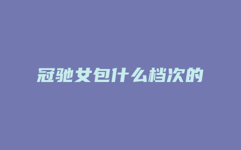 冠驰女包什么档次的