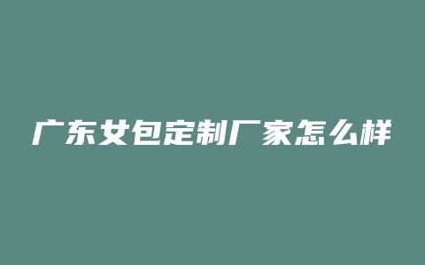 广东女包定制厂家怎么样