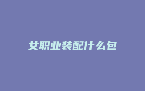 女职业装配什么包