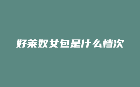 好莱奴女包是什么档次