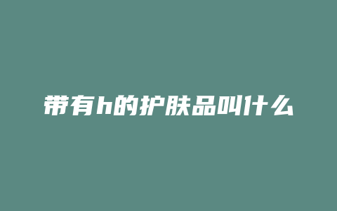 带有h的护肤品叫什么