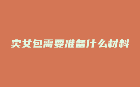 卖女包需要准备什么材料