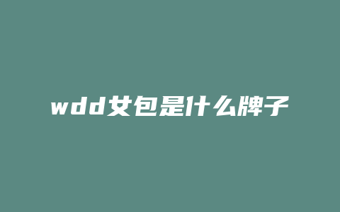 wdd女包是什么牌子