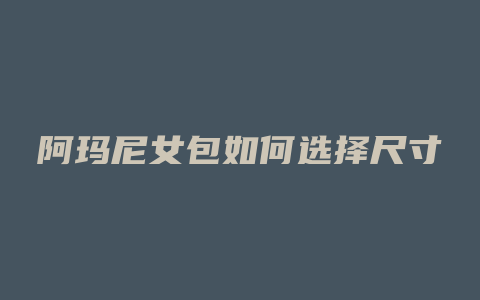 阿玛尼女包如何选择尺寸