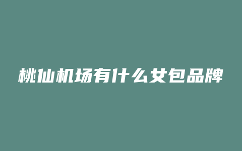 桃仙机场有什么女包品牌
