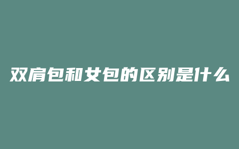 双肩包和女包的区别是什么