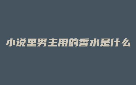 小说里男主用的香水是什么