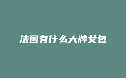 法国有什么大牌女包