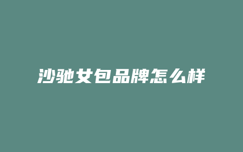沙驰女包品牌怎么样