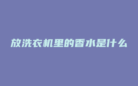 放洗衣机里的香水是什么