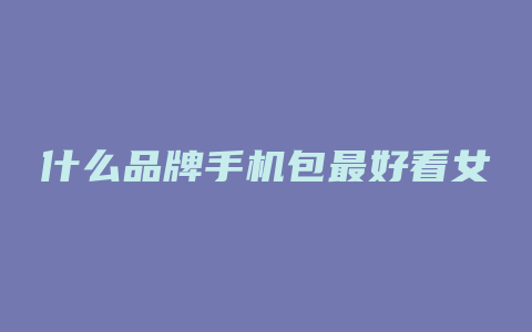 什么品牌手机包最好看女