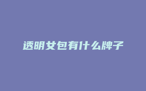 透明女包有什么牌子