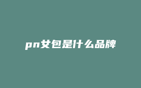 pn女包是什么品牌