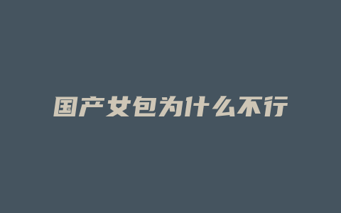 国产女包为什么不行