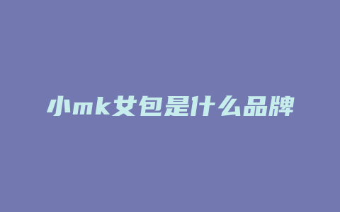 小mk女包是什么品牌