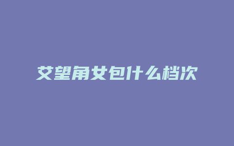 艾望角女包什么档次