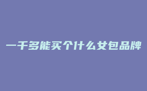 一千多能买个什么女包品牌