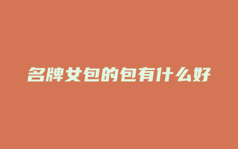名牌女包的包有什么好