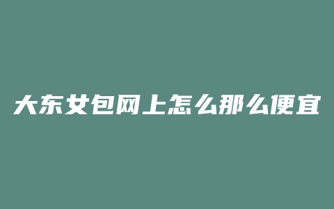 大东女包网上怎么那么便宜