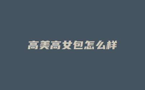 高美高女包怎么样