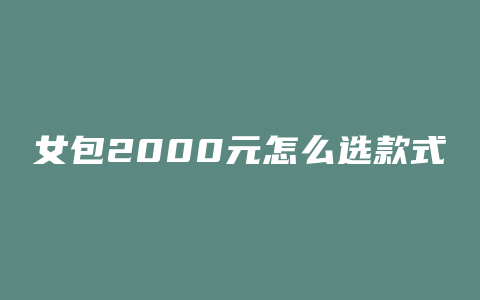 女包2000元怎么选款式