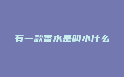 有一款香水是叫小什么