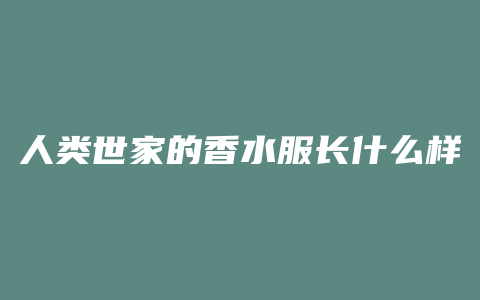 人类世家的香水服长什么样